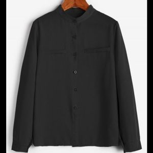 ZAFUL Crew Neck Black Blouse